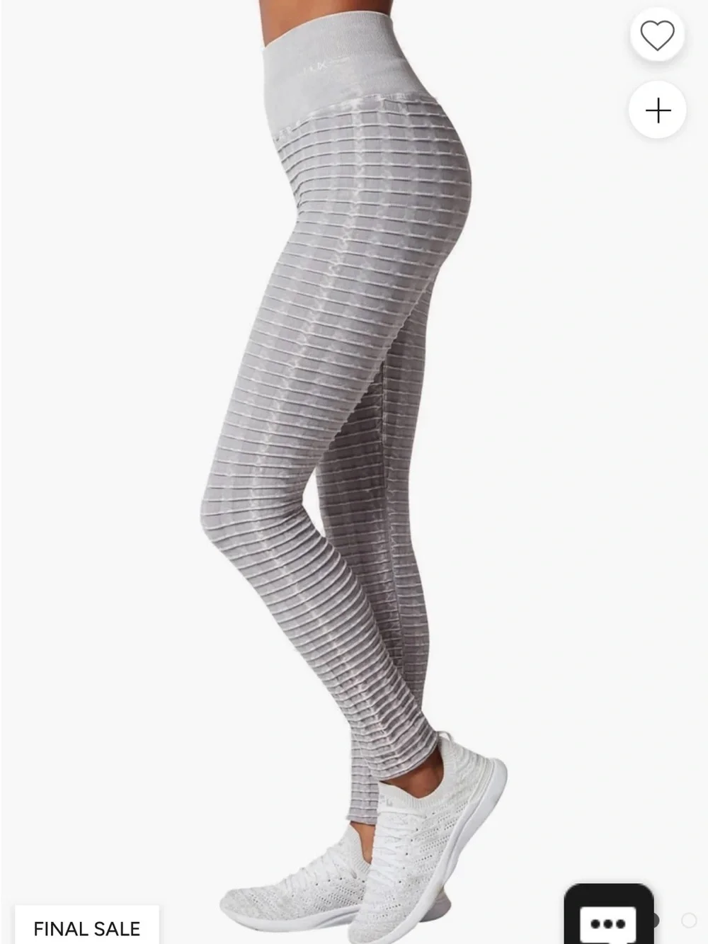 NUX Ribbed High-Waist Leggings - Light Gray